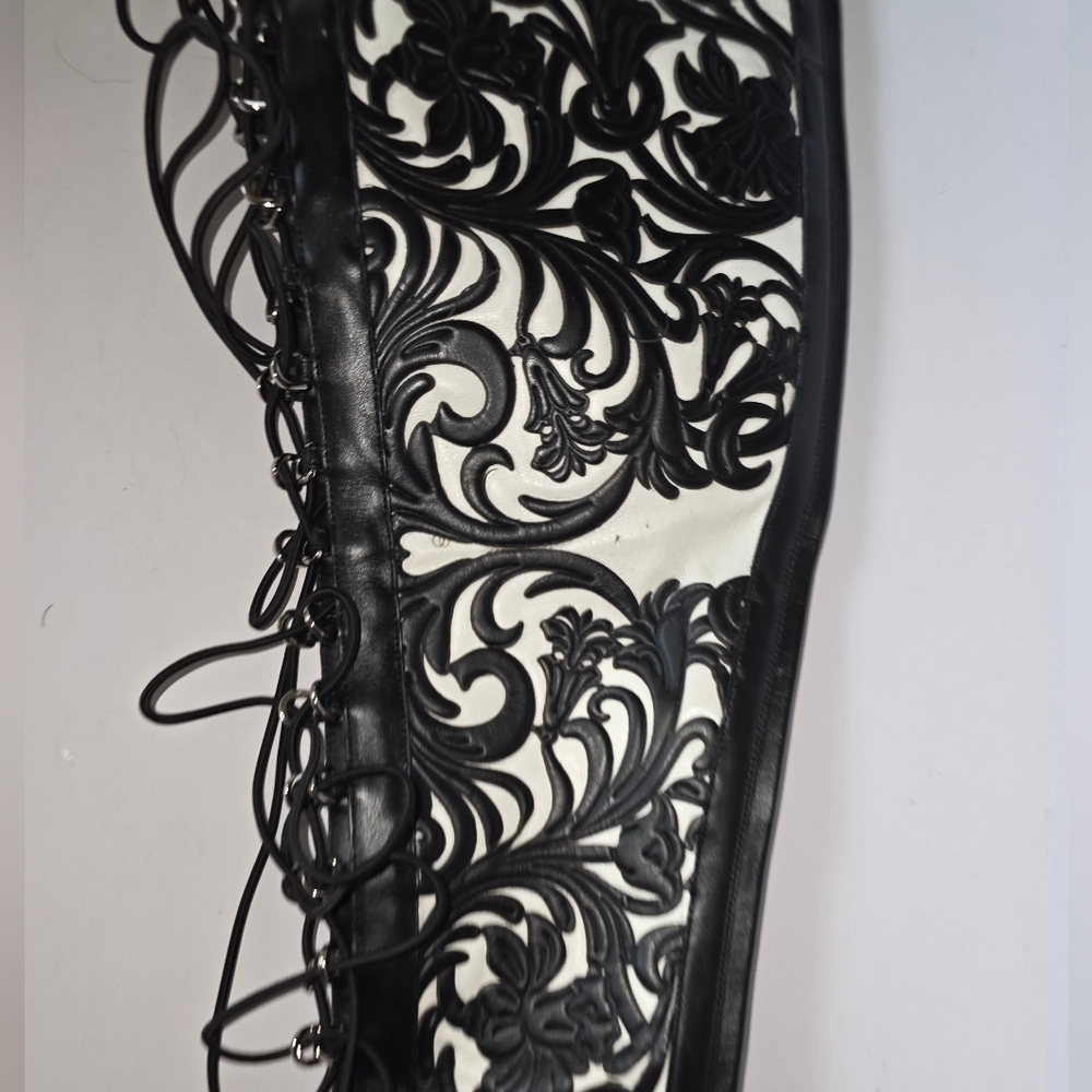 Balmain Lace-Up Laser-Cut Leather Thigh Boots Size 41 - Picture 11 of 16